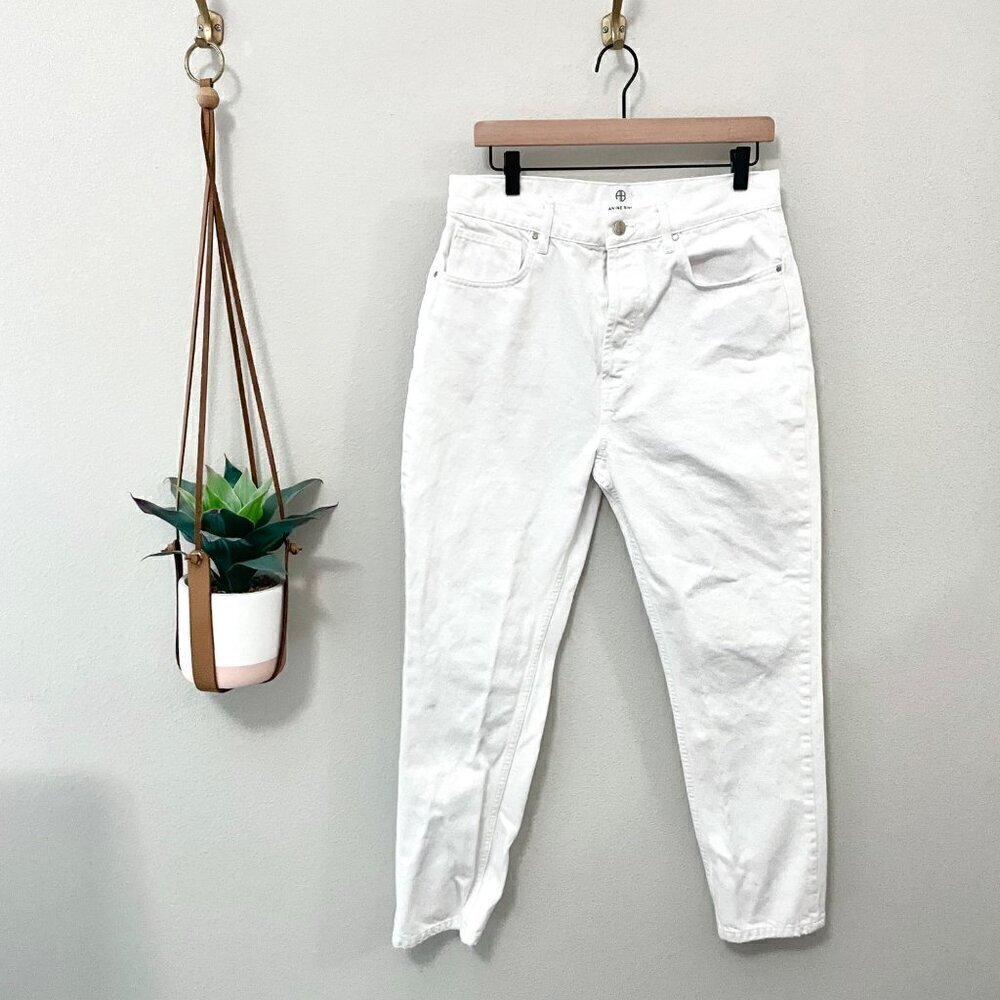 Anine Bing White Denim Straight Leg Jeans Size 30